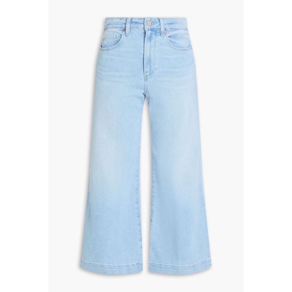 PAIGE Spotlight High Rise Wide Leg Crop Jeans Light Wash Size 27